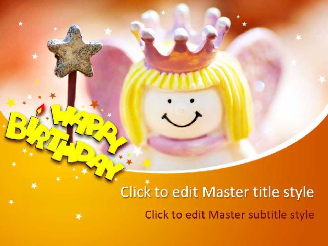 Cute magic little princess birthday PPT template-Free powerpoint templates  download