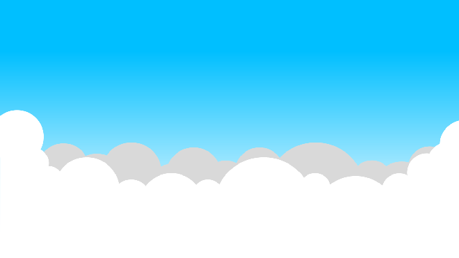 4 Cartoon blue sky and white clouds PPT backgrounds & Google Slides