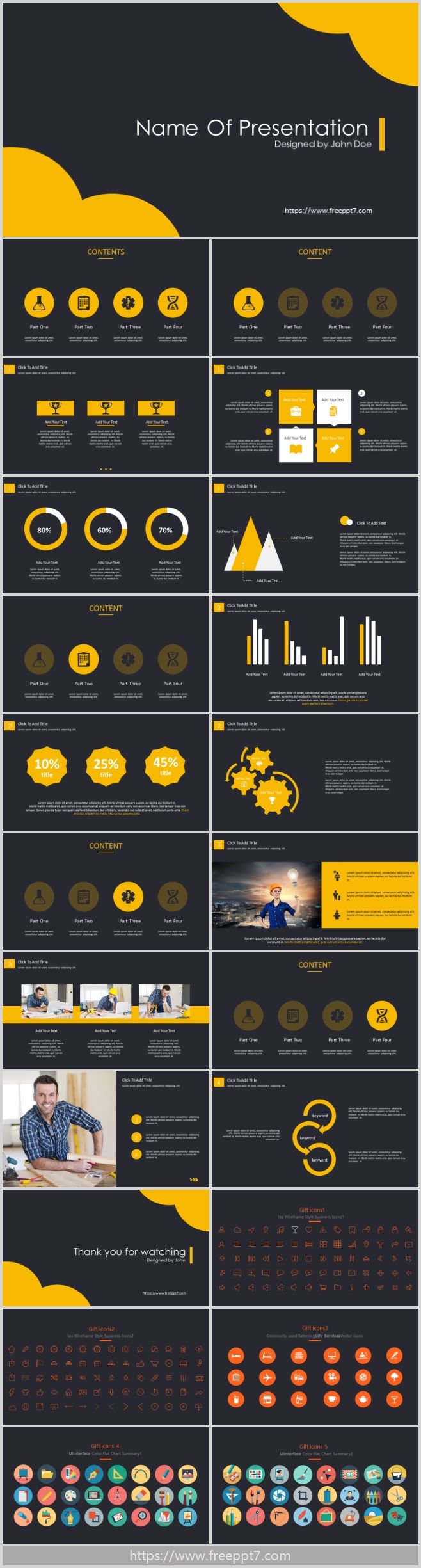 Yellow And Black Background PowerPoint Templates Google Slides Theme