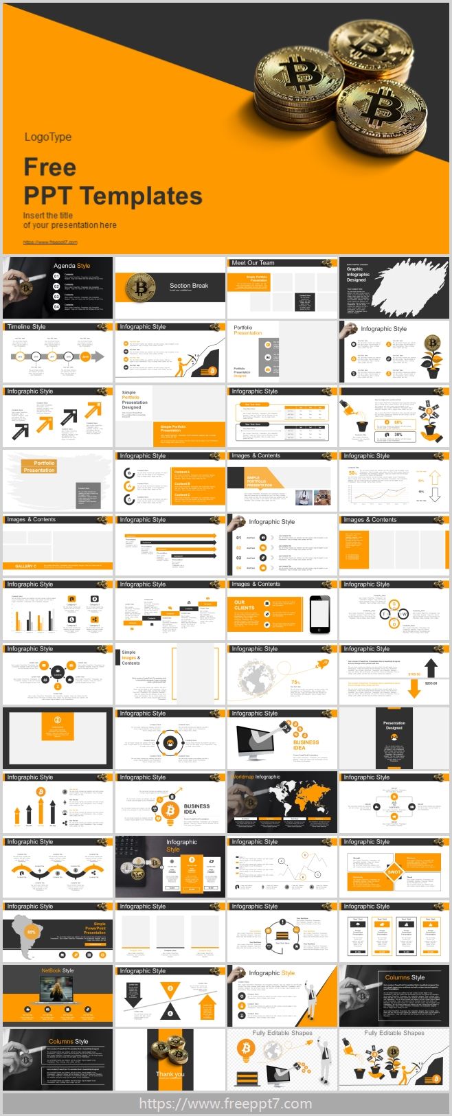 Powerpoint Template For Gold Bitcoin Trading Free Powerpoint Templates And Google Slides Themes Slideshow