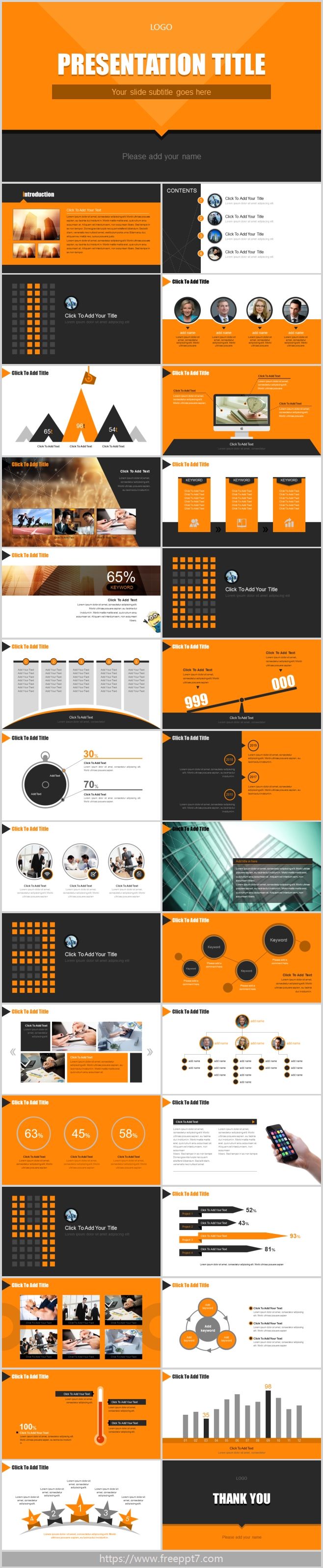 free business powerpoint templates download orange