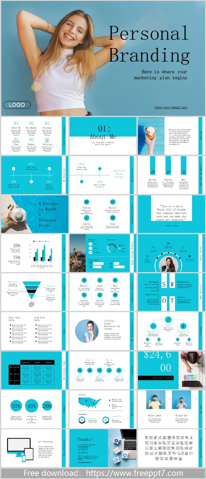Personal Branding PowerPoint Templates Google Slides
