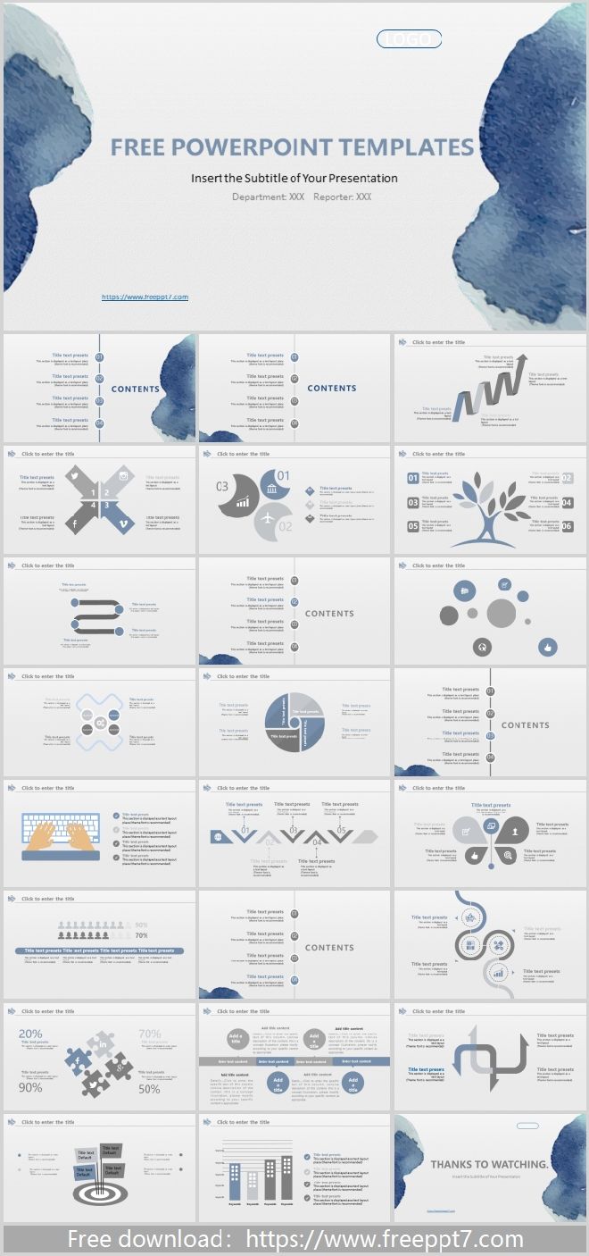 Ink style work report PowerPoint Templates & Google Slides