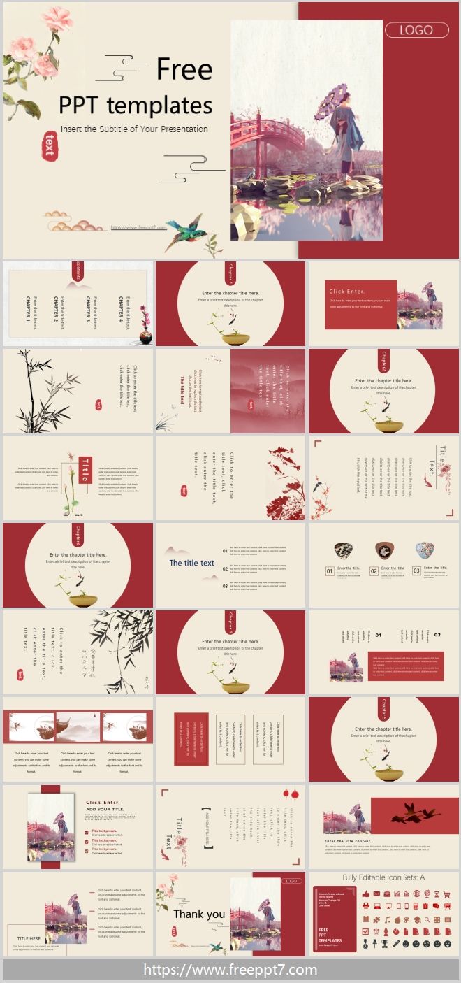 Beautiful Chinese Style PowerPoint Templates Google Slides