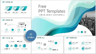 Gradient Curve Style Business PowerPoint Templates