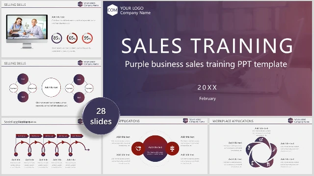 Purple Gradient Business Sales Training Slides