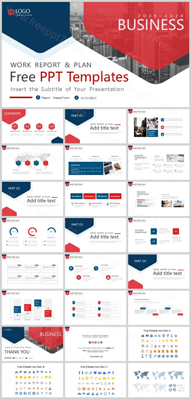 Professional Blue And Red Business Powerpoint Templates Google Slides