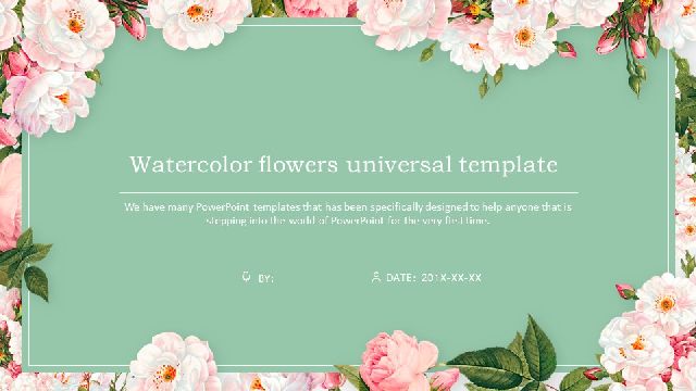 Watercolor flowers background PowerPoint Template & Google Slides