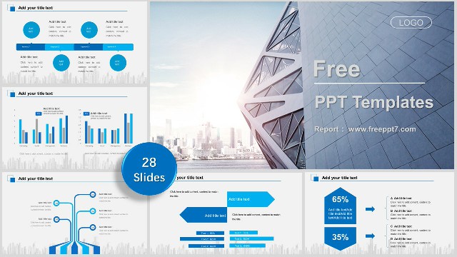 Beautiful! Blue Construction Industry PowerPoint Templates