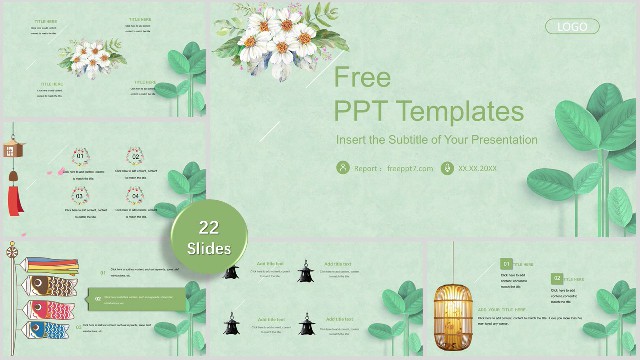 Exquisite! Japanese Small Fresh Business PowerPoint Templ