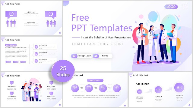 Purple Vector Medical Theme PowerPoint Template