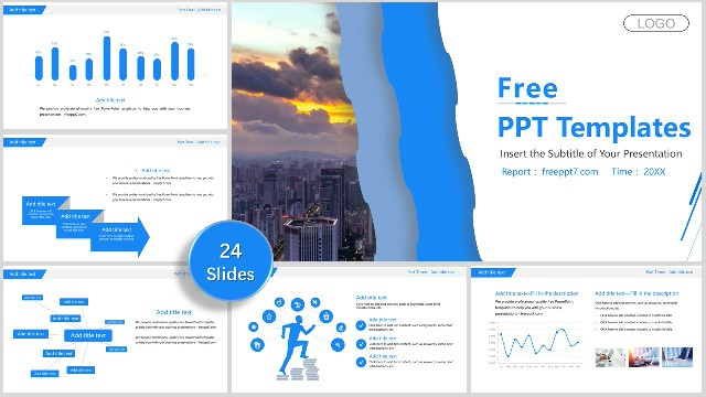 Great! Blue Competition Report PowerPoint Templates