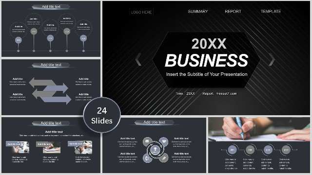 <strong>Great！Black Universal Business Report PowerPoint Template</strong>