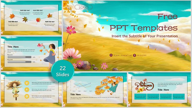 <b>Beautiful! Cartoon style Autumn theme PowerPoint Templates</b>