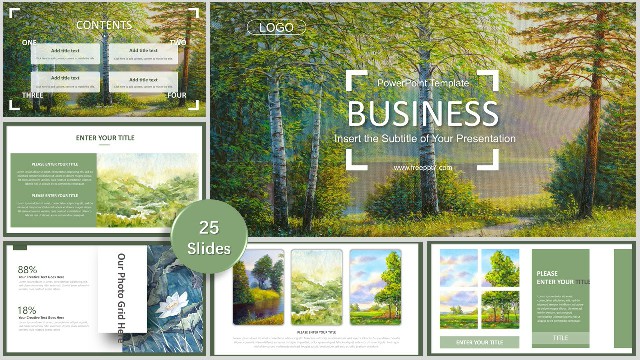 <b>Aesthetic Oil Painting Art Style Business PowerPoint Templates</b>