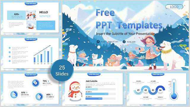 <b>Illustration Style Winter Theme PowerPoint Templates</b>